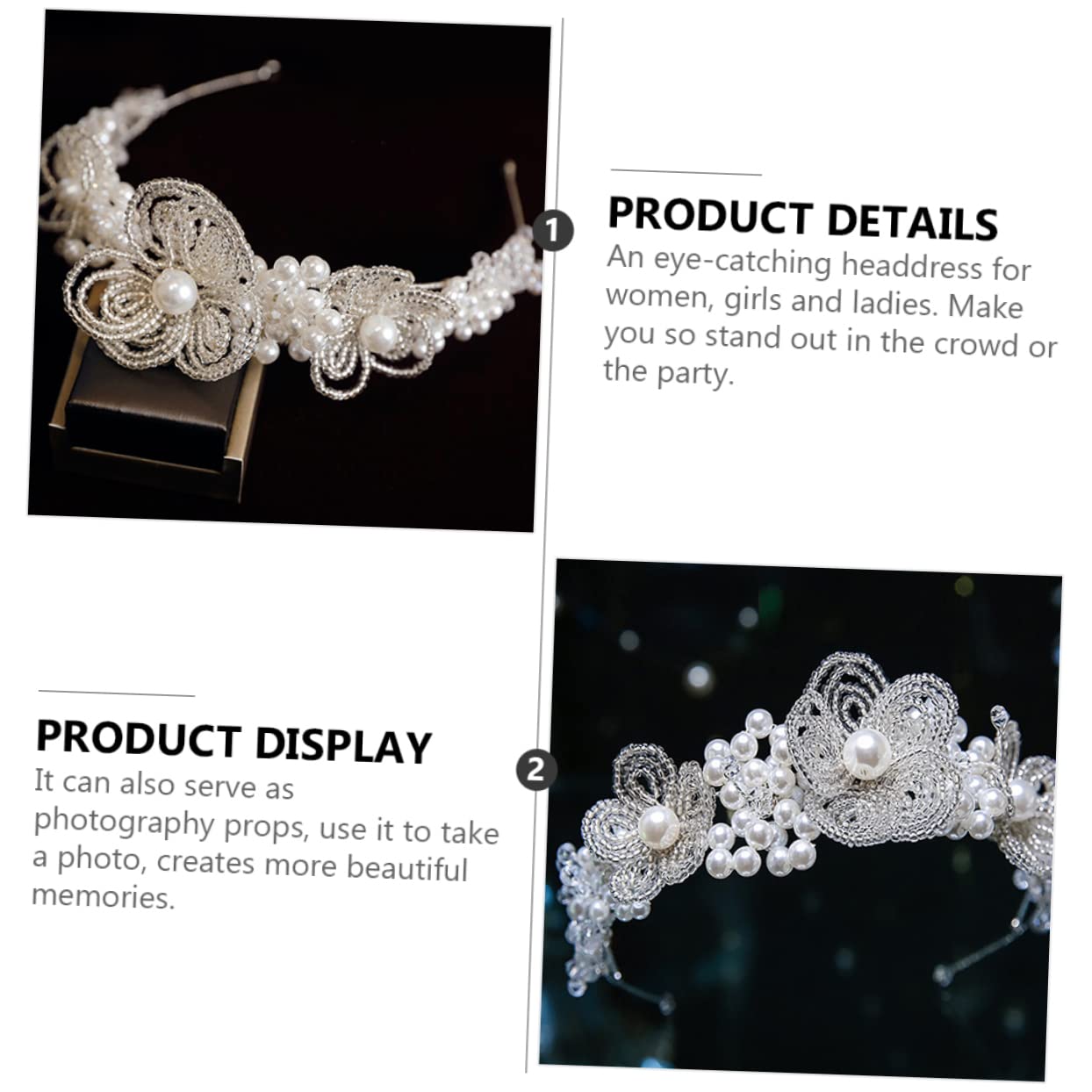 2stücke Braut Haarschmuck Mit Kristallperlen Elegantes Stirnband Für Hochzeiten Charmantes Kopfschmuck-accessoire Für Brautjungfern Und Fotografie Bequem Sicher Im Tragen