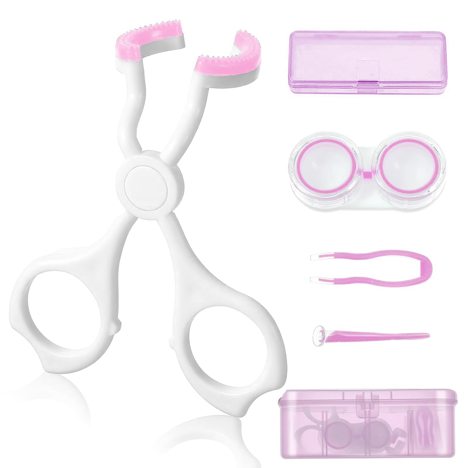 Contact Lens Applicator Tool, Portable Eye Opener for Easier Apply/Remove Contact Lens, with Contact Lens Case, Sucker+Tweezer with Soft Tip