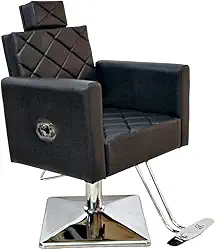 Poltrona Cadeira Reclinável P/Barbeiro Maquiagem Salão (Preto IT)