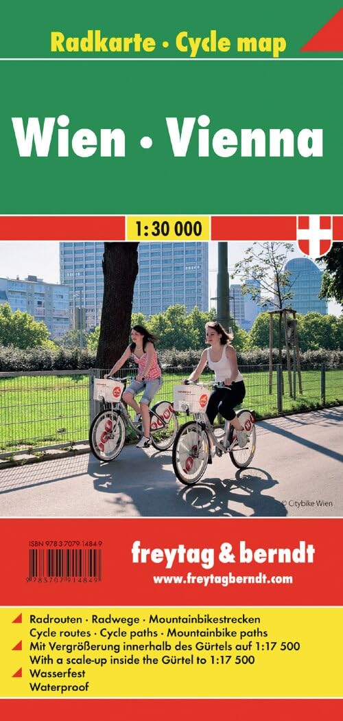 Wien cycle map f&b r/v: Fietskaart 1:30 000: Fietskaart Schaal 1:30 000