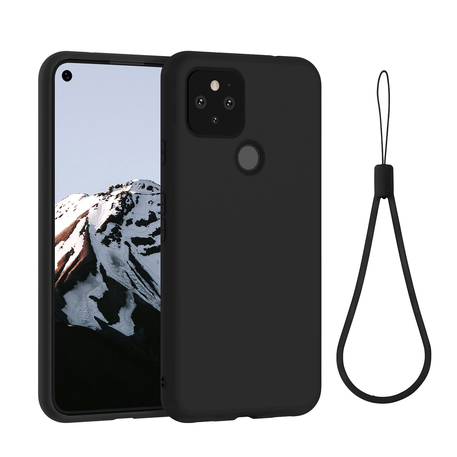 ABITKUCompatible with Google Pixel 5A Case, Slim Silicone Gel Rubber Case Cover (with Microfiber Lining) Full Body Shockproof Design for Google Pixel 5A 6.34 inch 2021（Black）