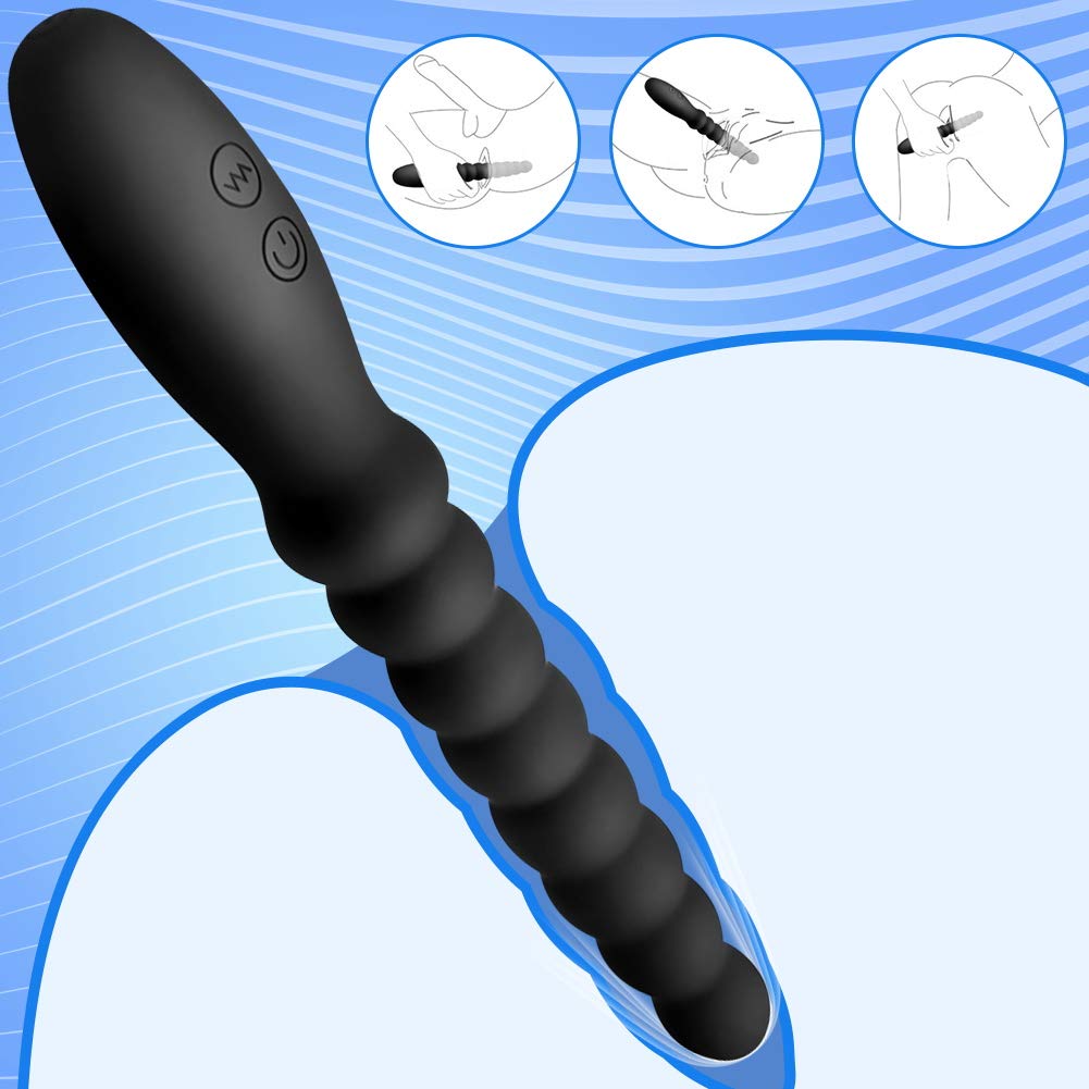 SXOVO Vibratore Anale, Perline Anali per Massaggiatore Prostatico Maschile Doppio Motore, Plug Anale Ricaricabile Giocattoli Sessuali per Uomini o Donne
