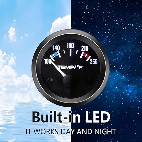 Miniatura 3 de Medidor de temperatura del agua con retroiluminación LED, medidor de temperatura de agua profesional de 2 pulgadas, 100-250  para monitorear el