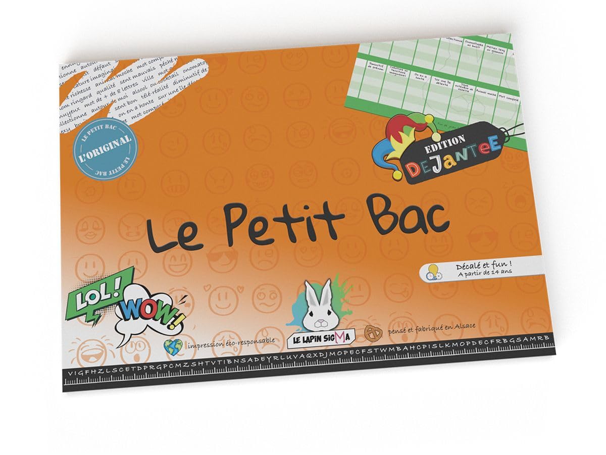 Jeu du Petit BAC - Edition Déjantée - Bloc 50 Pages - Jeu du baccalauréat