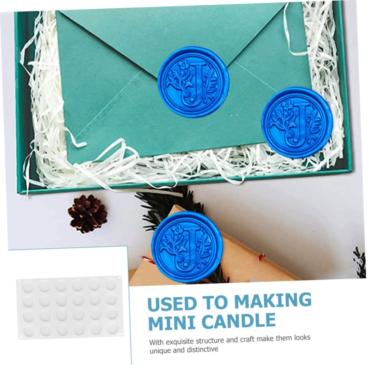 HOMSFOU Wax Sealing Mold Silicone Mat for Making Cavity Design for Party Home Use Durable Reusable Wax Seal Pad for DIY Invitations Crafts