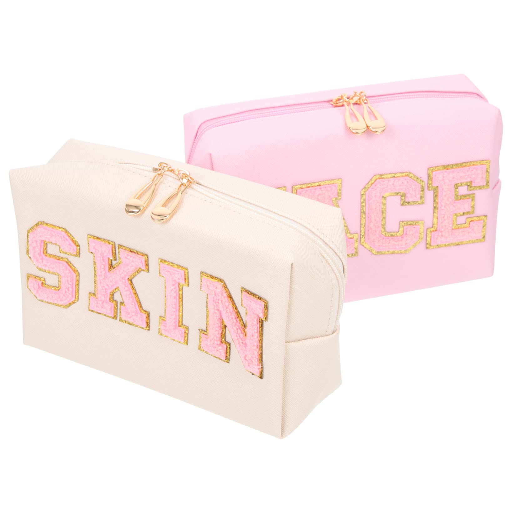 Generisch 2er Set Kosmetiktaschen Tragbare wasserdichte Make up Bags Für Damen Große Toilettenartikel Aufbewahrungstaschen Und Ideal Für Reisen Und Business Trips