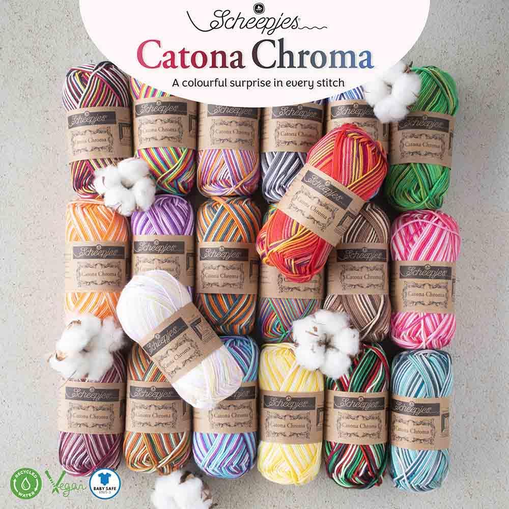 ScheepjesCatona Chroma Assortment - 5 x 50g Cotton Yarn in 20 Colors