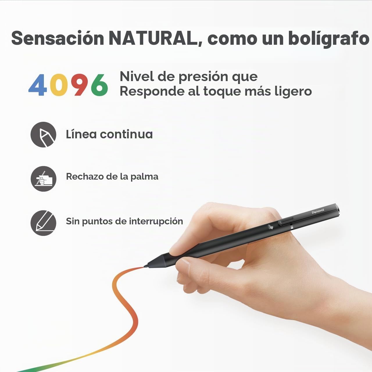 Penoval USI 2.0 Lite Stylus Pen 4096 Niveles de Presión Escritura Suave Compatible con Google Pixel Tablet, Amazon Fire Max 11, ASUS Flip CX5/CM3, Lenovo Duet | 4096 Niveles de impresión de escritura fluida, lápiz digital activo para Amazon Fire Max 11, A