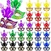 24 Pcs Mini Masks Masquerade Mini Mask Small Masquerade Mask Cake Toppers Decorative Mini Mask Mardi Gras Party Decoration (Multi Color)