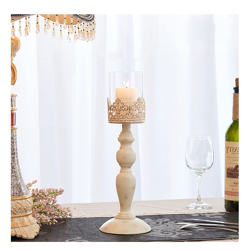 Portavelas Portavelas De Metal De Lujo Ligero Europeo, Adornos Románticos para La Decoración del Hogar, para Fiesta De Cumpleaños, Decoración Navideña (Size : 14x35cm)