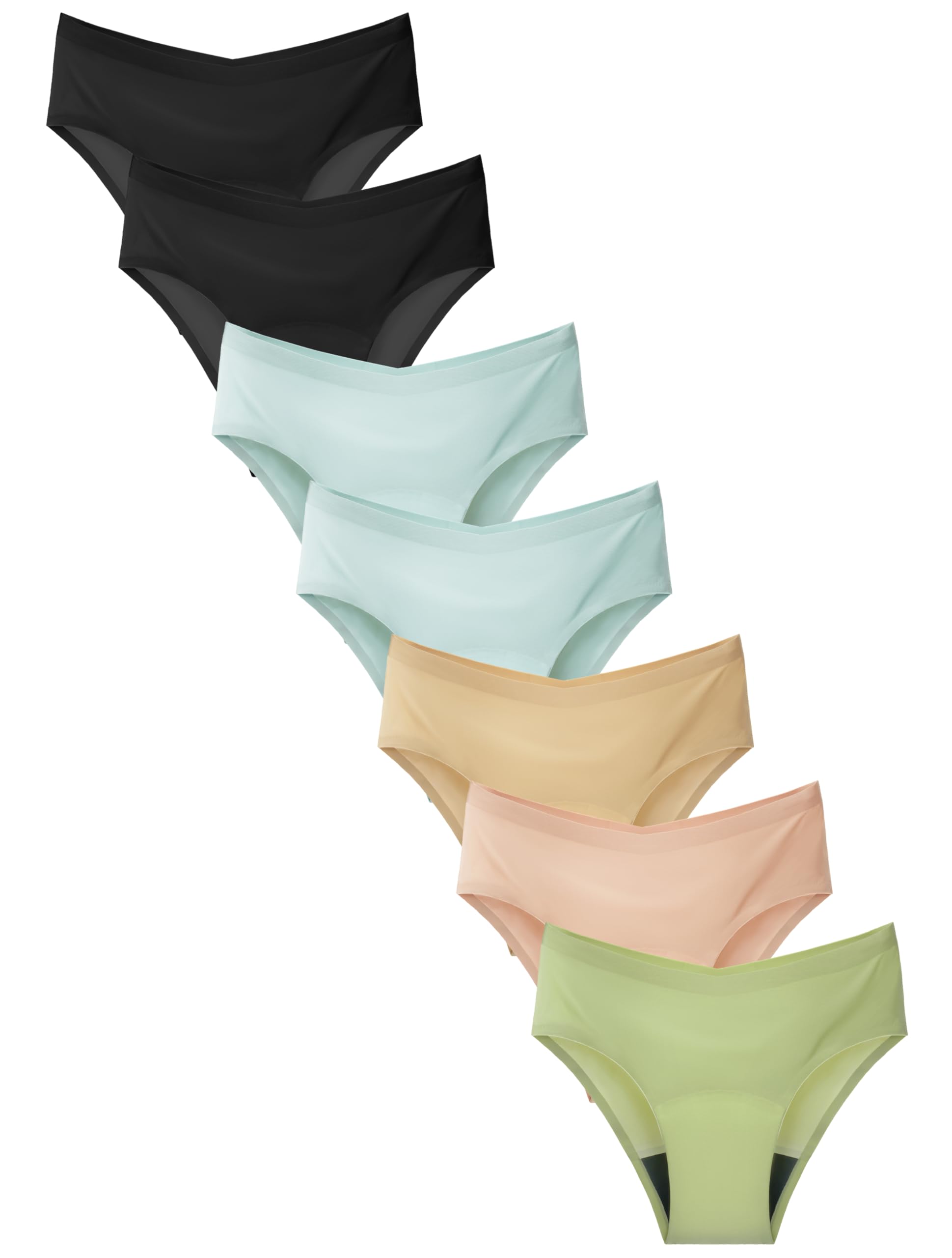 TIICHOO Period Underwear for Teen Girls 30ml Absorbency Seamless Period Panties for Girls 7 Pack