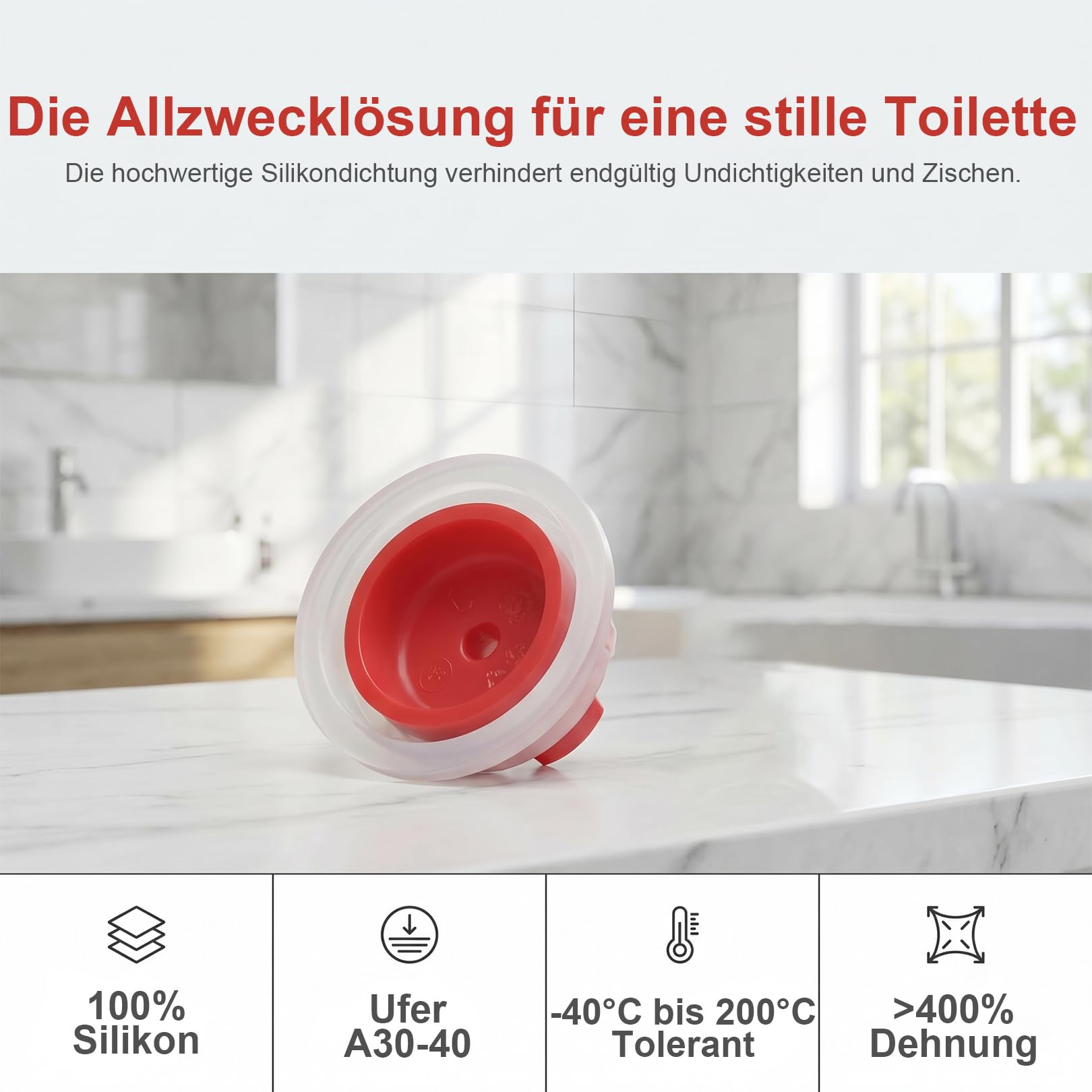 4 Stück Ersatz-Dichtungsmembranen für Toiletten-Füllventile | Passend für Unterputz-Spülkästen und Schwimmerventile, kompatibel mit TECE Ventilen
