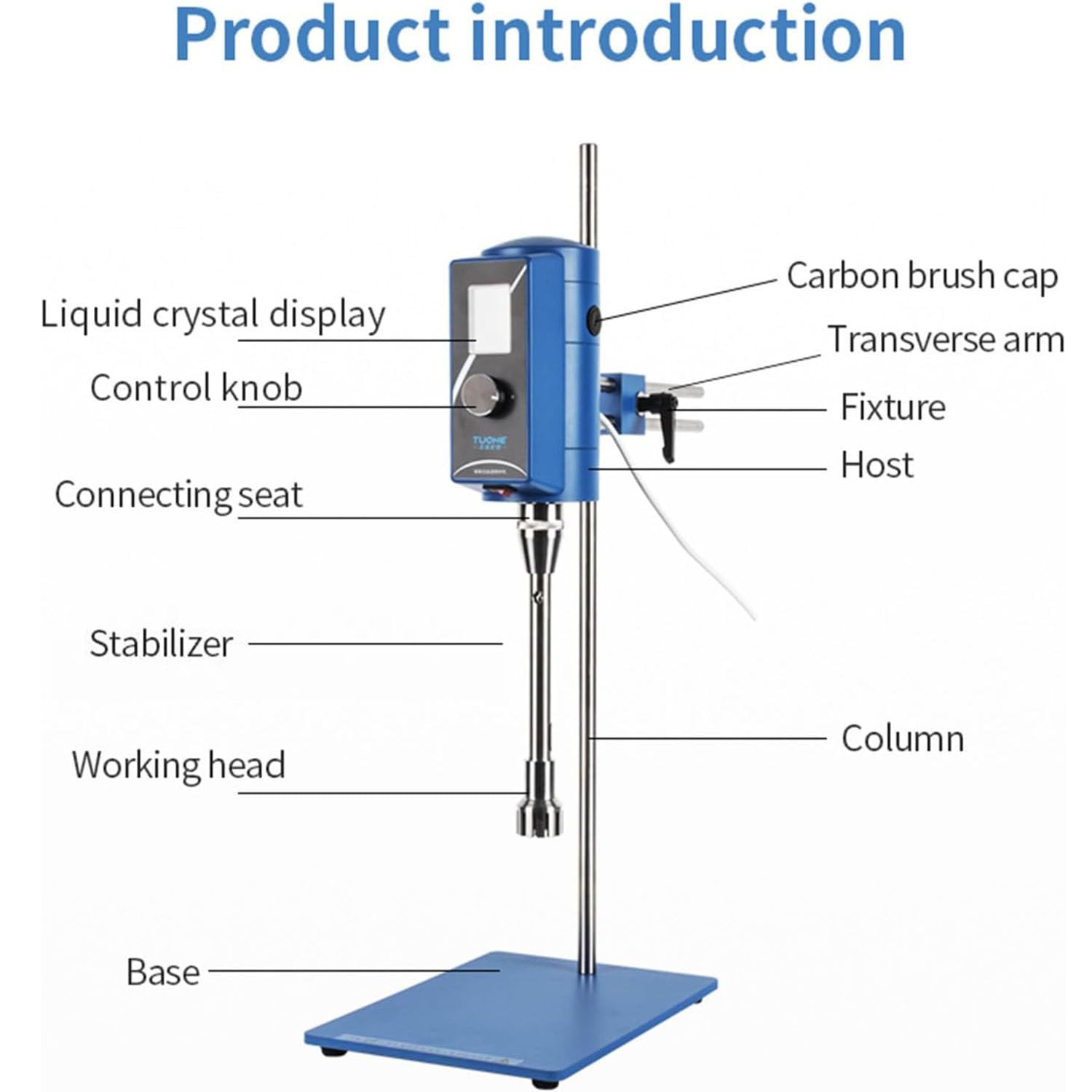 Digitaler Labor-Homogenisator mit hoher Schere, zum Mischen und Homogenisieren, 2000-28000 U/min, inklusive Ständer, ideal für Kosmetik und Laborgebrauch