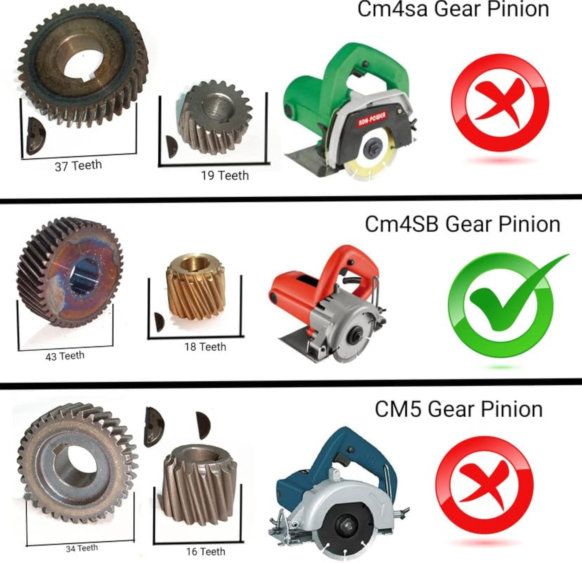 Marble Cutter Gear Pinion Set