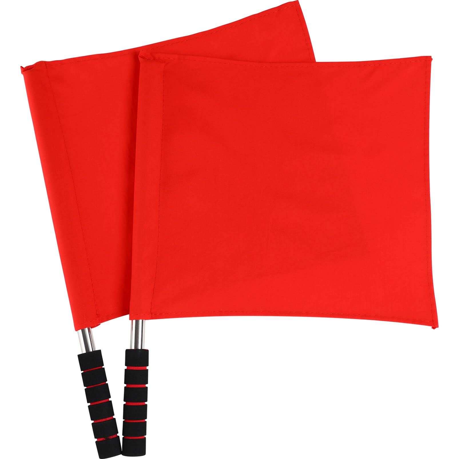 BESPORTBLE 2 Pcs Red Referee Flags with Anti-Slip Handle - Hand Flags for Soccer, Volleyball, Football, and Track Events, Ideal for Referees and Fan Cheering