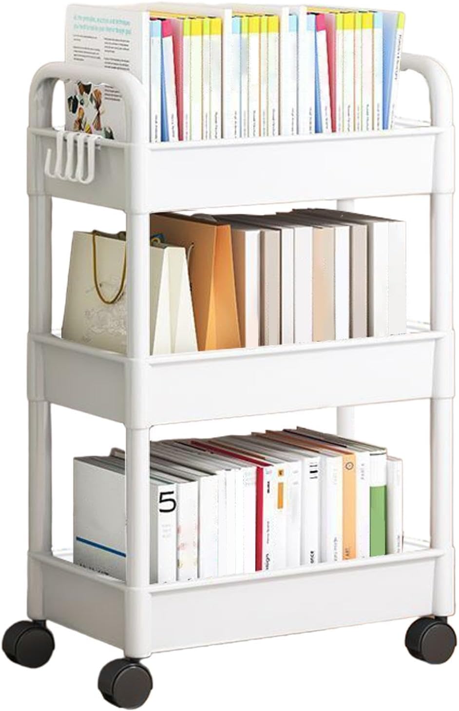 Chariot De Rangement Blanc Avec 6 Tiroirs Transparents - Organisation Bureau Ou Maison - Fabriqué Aux USA