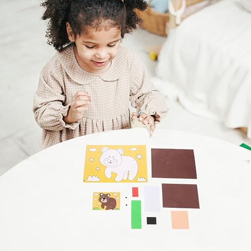 Miniatura 6 de Ipetboom 12 hojas de calcomanías de rompecabezas de animales para niños, calcomanías de rompecabezas de animales 3D, calcomanía de espuma EVA,