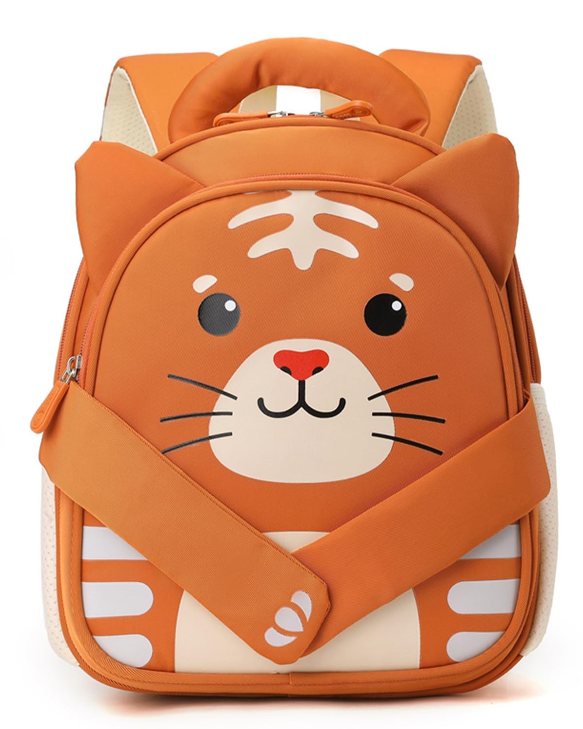 PROTAURI Sac à Dos Enfant Maternelle Garçon avec Brustgurt, Cartable Maternelle Léger et Réfléchissant, Sac Enfant Maternelle Transformable pour 2-6 Ans, 11.6L, Tigre