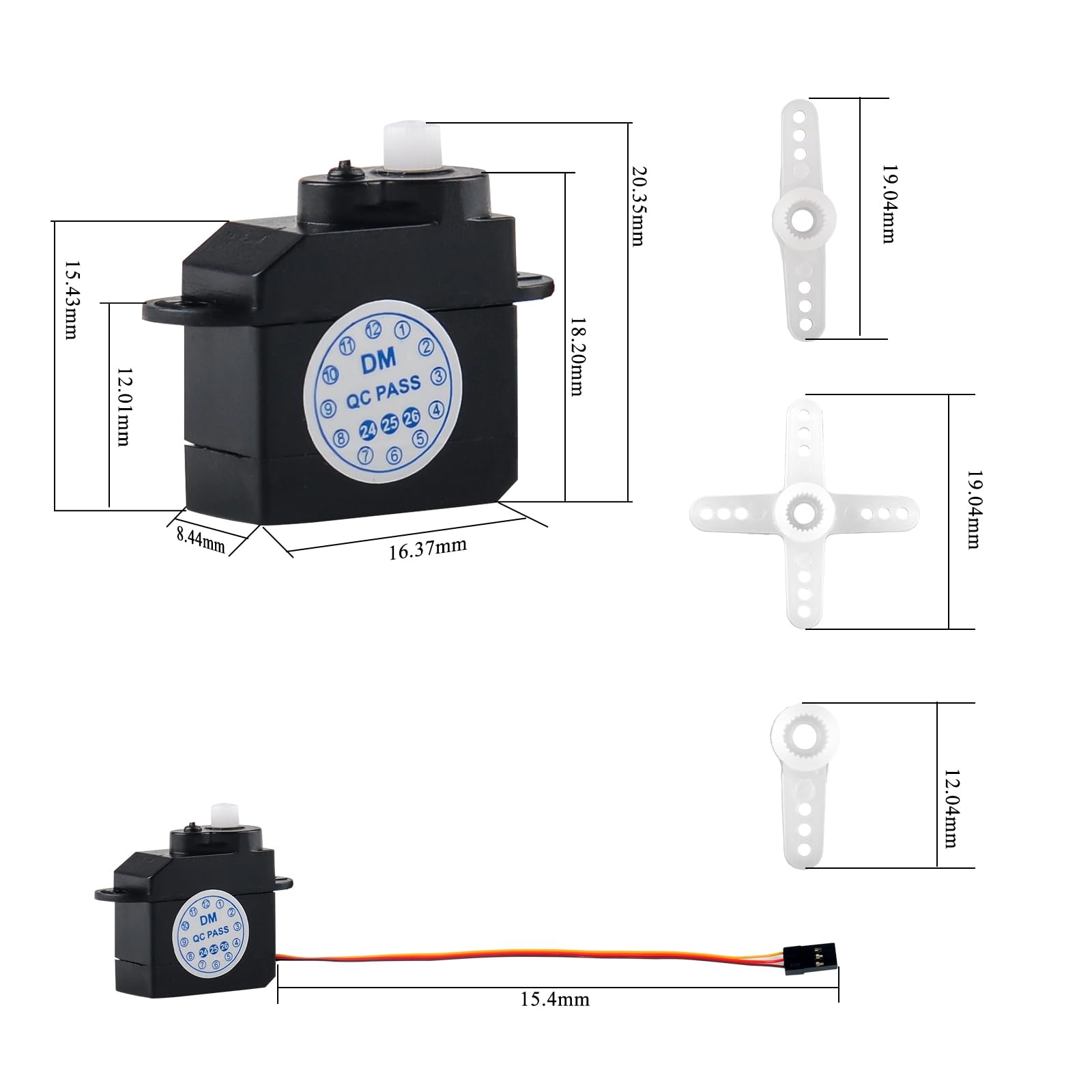 Lot De 2 Micro Servos RC Wishiot 2.1g – 180° – 4.8V-6V – DM-S0020 – Idéal Pour Avions, Hélicoptères Et Voitures Miniatures