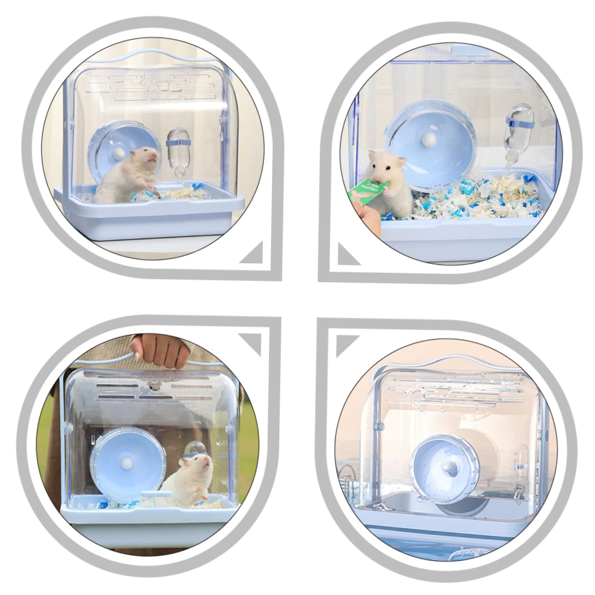 YARNOW Cage pour Hamster Étui Portable pour Animaux De Compagnie Étui De Transport pour Petits Animaux