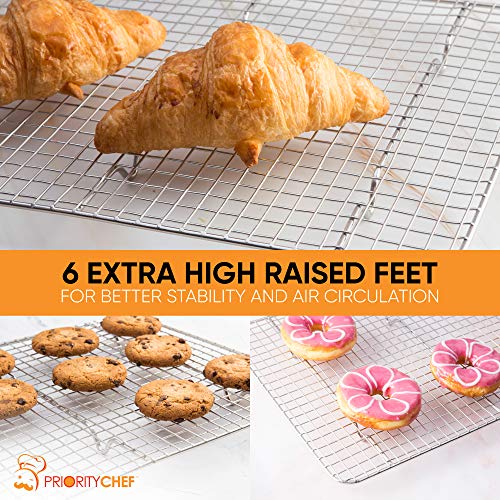 image for PriorityChef Cooling Rack and Baking Rack, Fits Quarter Sheet Pan, 100