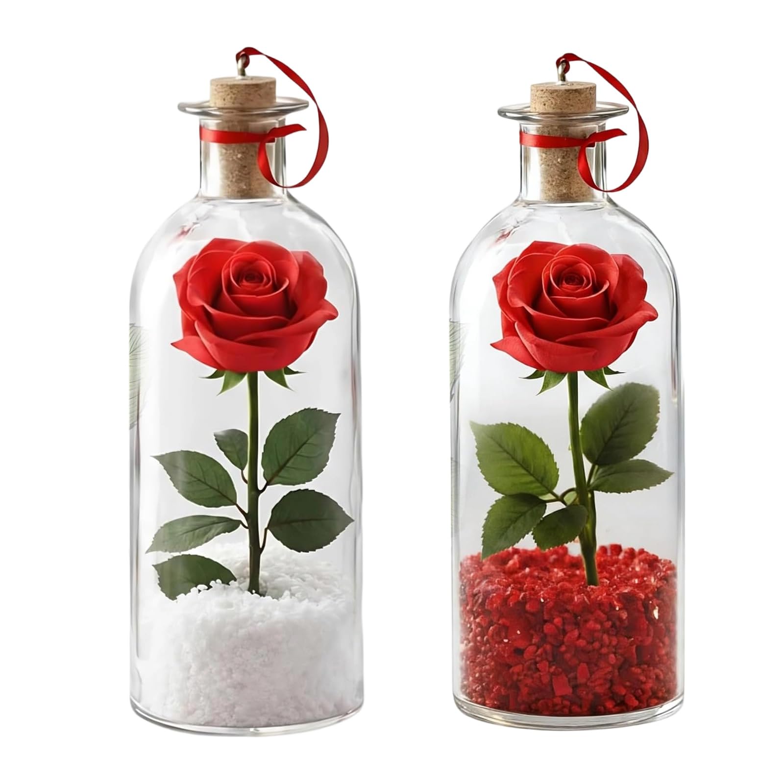 Messaggi Rose in Bottiglia Ornamento Decorativo Bottiglia vocale Registrabile con Riproduzione in Sughero Regalo Romantico per Voce Registrabile