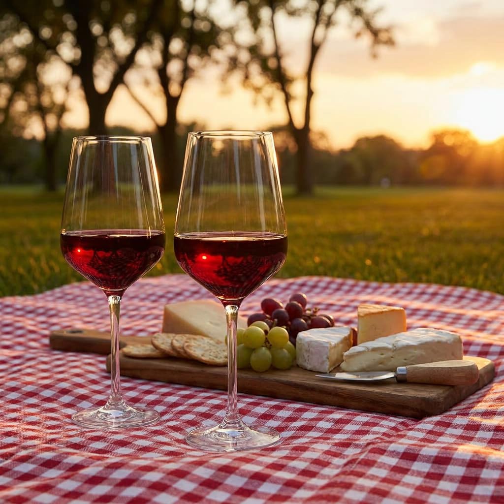 Generisch Lot de 4 verres à vin en Tritan de qualité supérieure (400 ml) incassables et transparents - Verres d'extérieur incassables avec tige - Pour camping, piscine, pique-nique et jardin - Sans