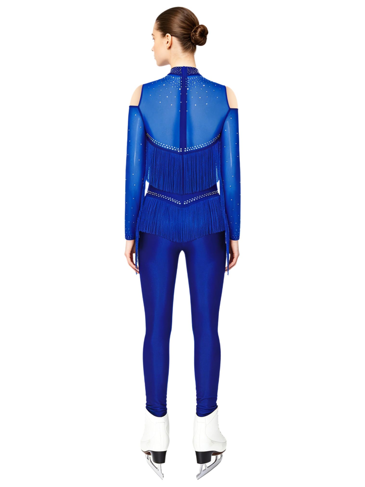 JEATHA Damen Abgestufte Tassel Leggins Gymnastik Tanzbody Kinder Overall Ballett Sport Wettkampfanzug Einteiler Gymnastik Tanzbody Urlaub