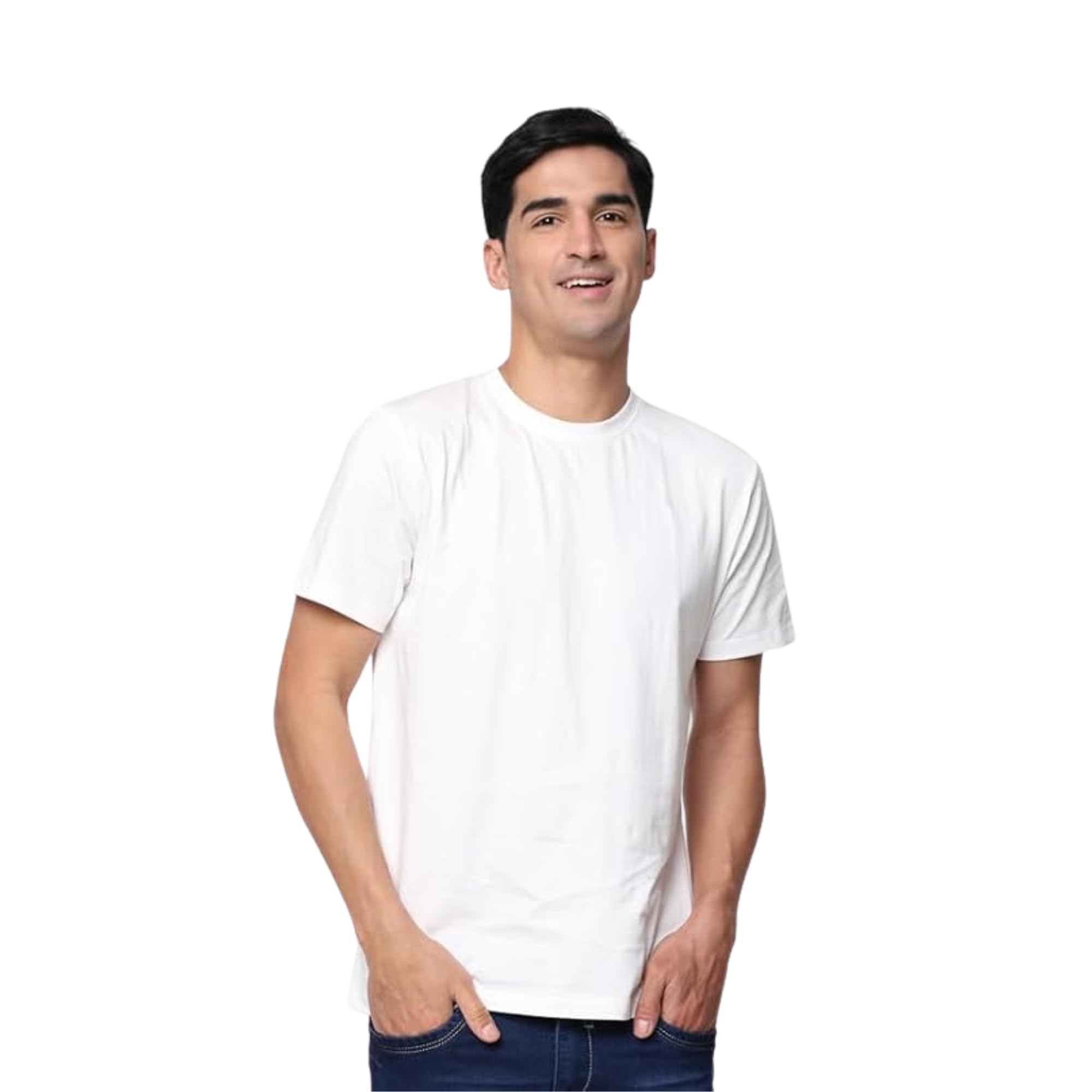 SHVET Men's Solid Cotton T Shirt | Plain | Round Neck | Half Sleeve-Regular Fit for Summer.-picture-14