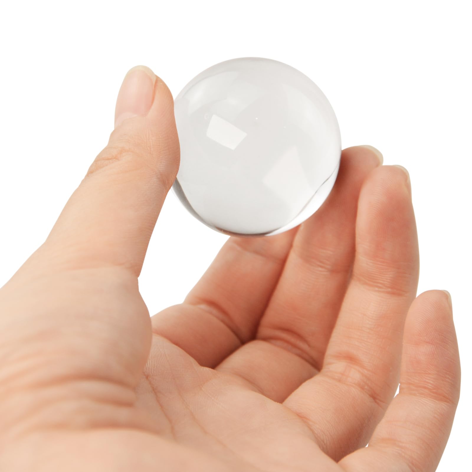 Cristal Transparente Bola Feng Shui 40 mm con Base de Madera
