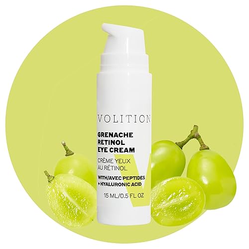Volition Beauty Garnacha Retinol Crema de ojos con niacinamida y péptidos para ayudar a mejorar el aspecto de patas de gallo y arrugas (0.5 fl oz)
