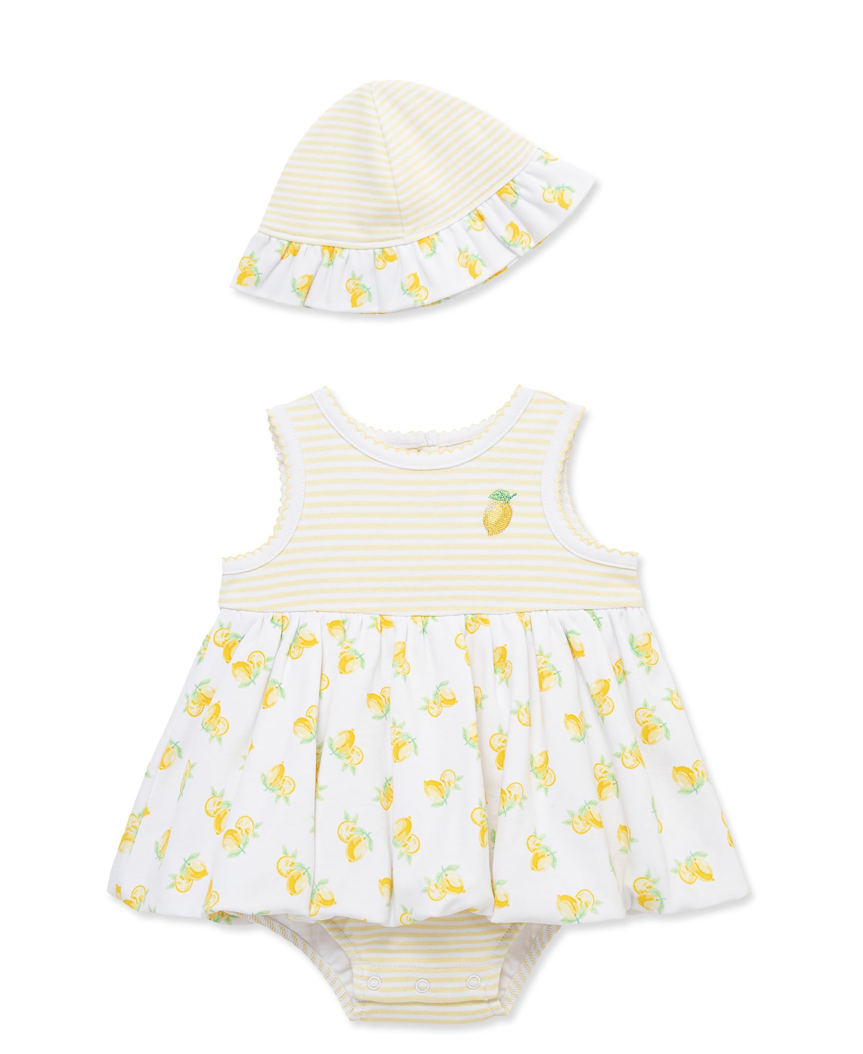 Clothes for Baby Girls' Popover Bodysuit Dress and Hat Set, 3-12 Months