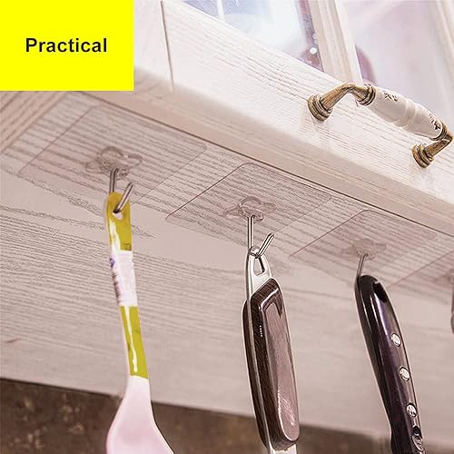 Miniatura 6 de DKKO Ganchos de pared adhesivos transparentes reutilizables sin costuras para colgar ganchos de pared adhesivos resistentes para baño, cocina