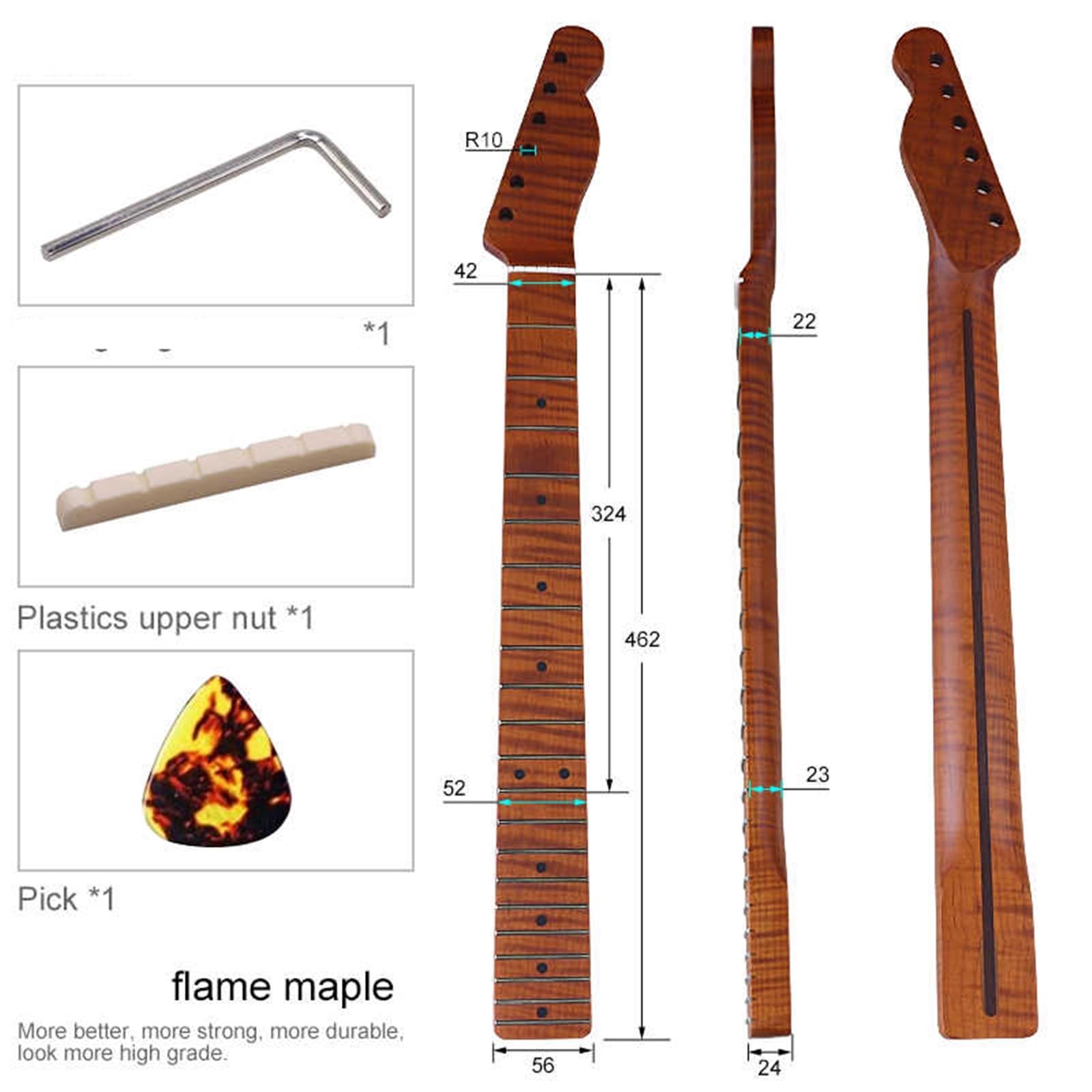 DIY Guitar Necks Roasted Maple Tiger Neck Matte 6 String 21 Fret Bone Nut Suitable For TL Electric Guitar Accessories