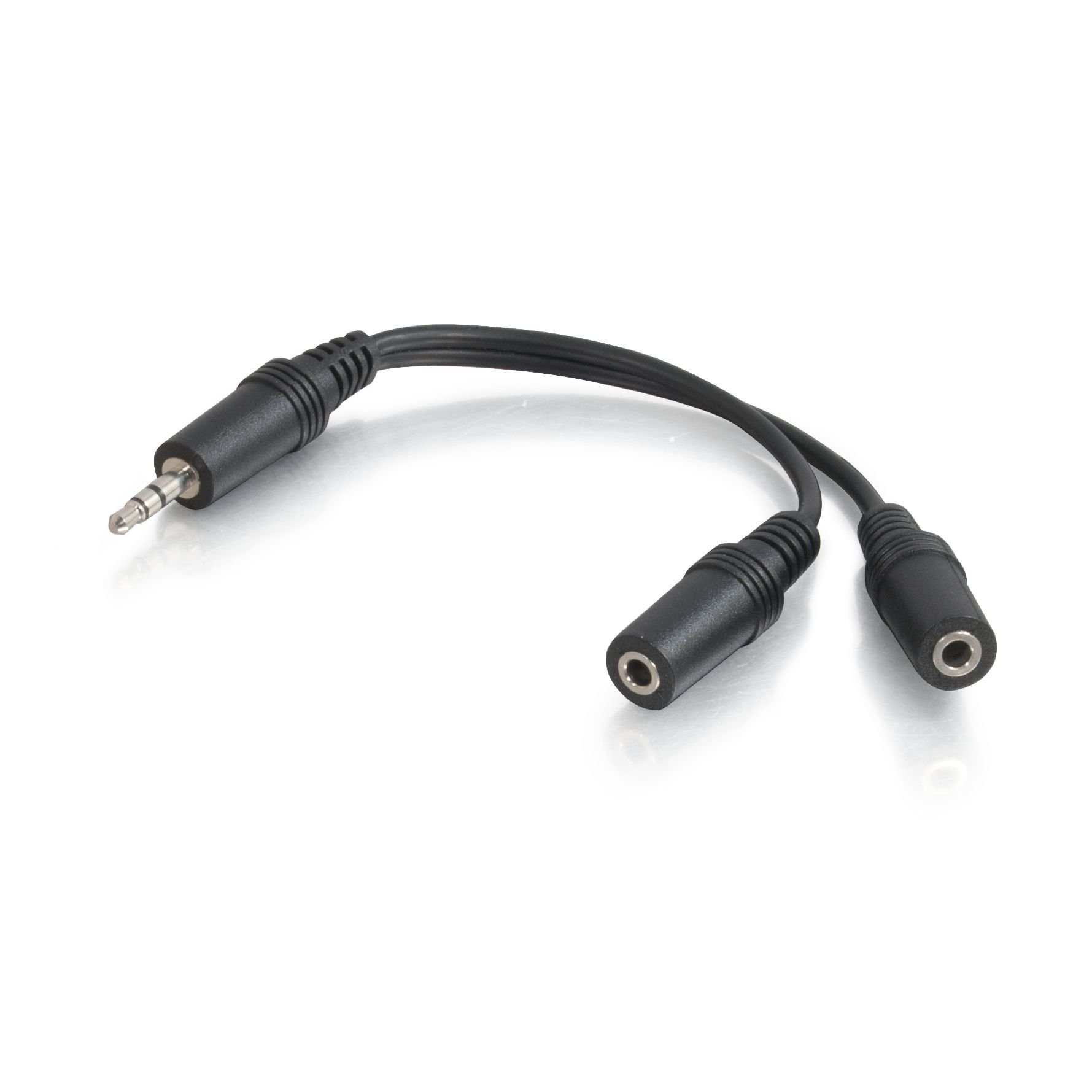 C2G 6in 3.5mm Stereo M / 3.5mm Stereo F Y-Cable cavo audio 0,15 m 2 x 3.5mm Nero