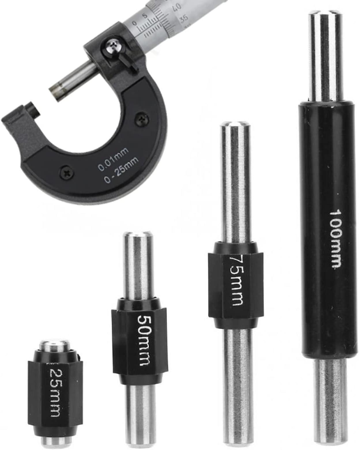 4PCS Industria Micrometer Calibration Bar Outside Micrometer Standard Caliper Calibration Rod Bar 25mm 50mm 75mm 100mm
