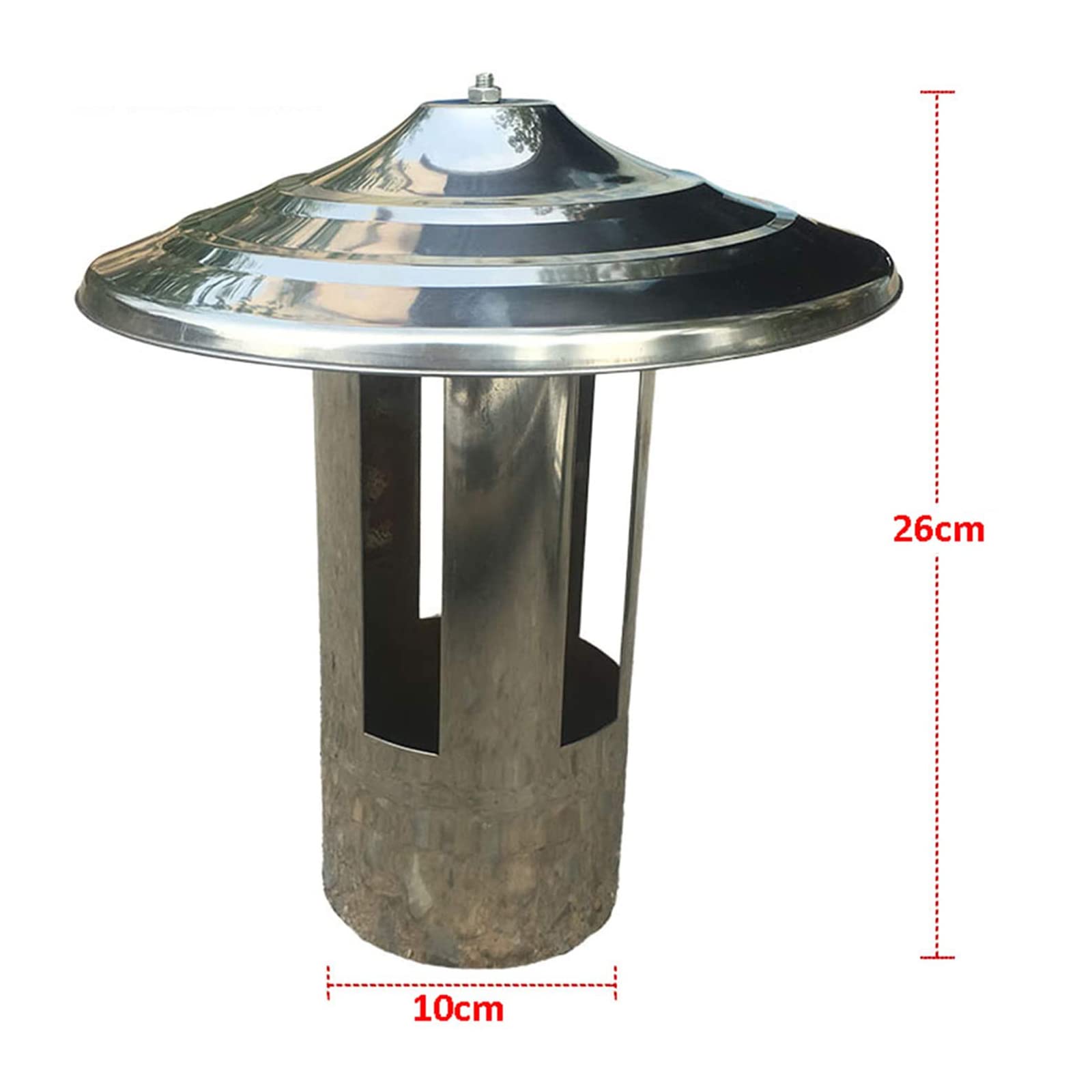 Tapa de Chimenea de Acero Inoxidable, protección contra la Lluvia, protección contra Incendios, Tapa de ventilación Redonda, Tapa Protectora de conductos, 10 cm