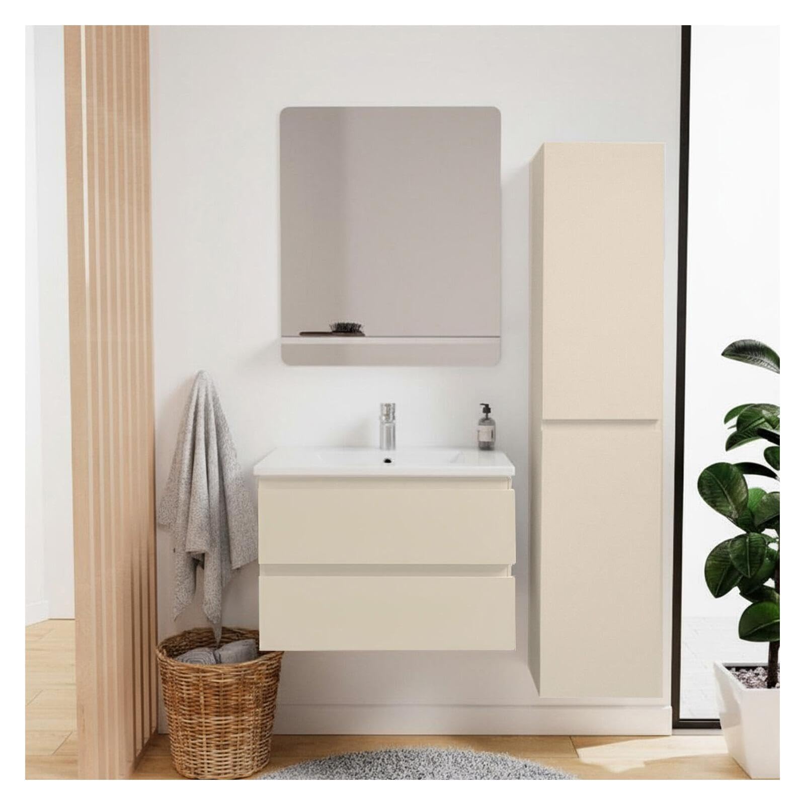 MOB-IN Meuble Simple Vasque 60cm Sorrento | Avec vasque