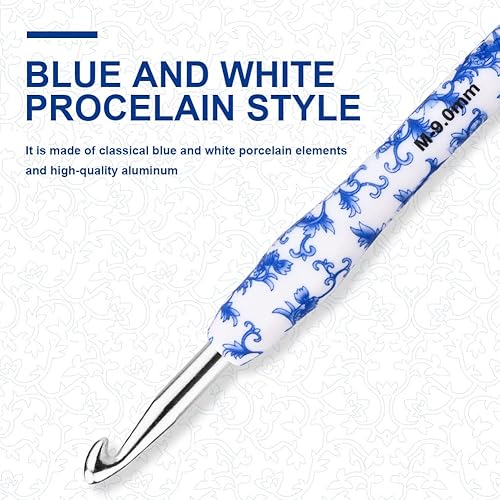 Miniatura 10 de BCMRUN Agujas de ganchillo extralargas de 0108in C con mango suave agarres de goma ergonómicos para principiantes amantes del ganchillo kits de