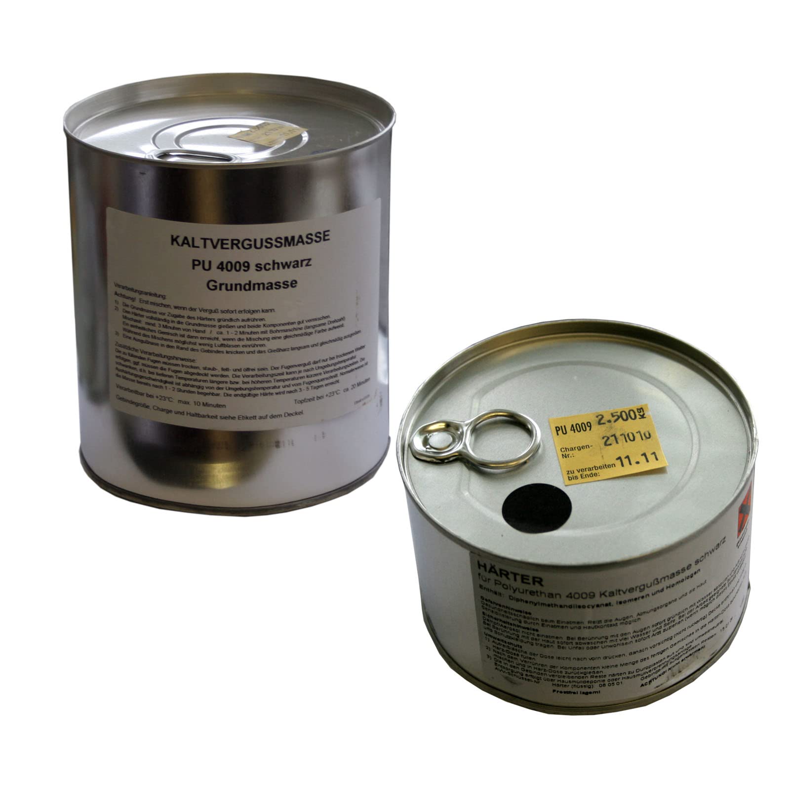 Kaltvergussmasse - schwarz PU 4009 auf Kunstharzbasis. dauerelastisch sowie wärme- und kälteunempfindlich speziell für Induktionsschleifen (Gebinde 2,5 kg)