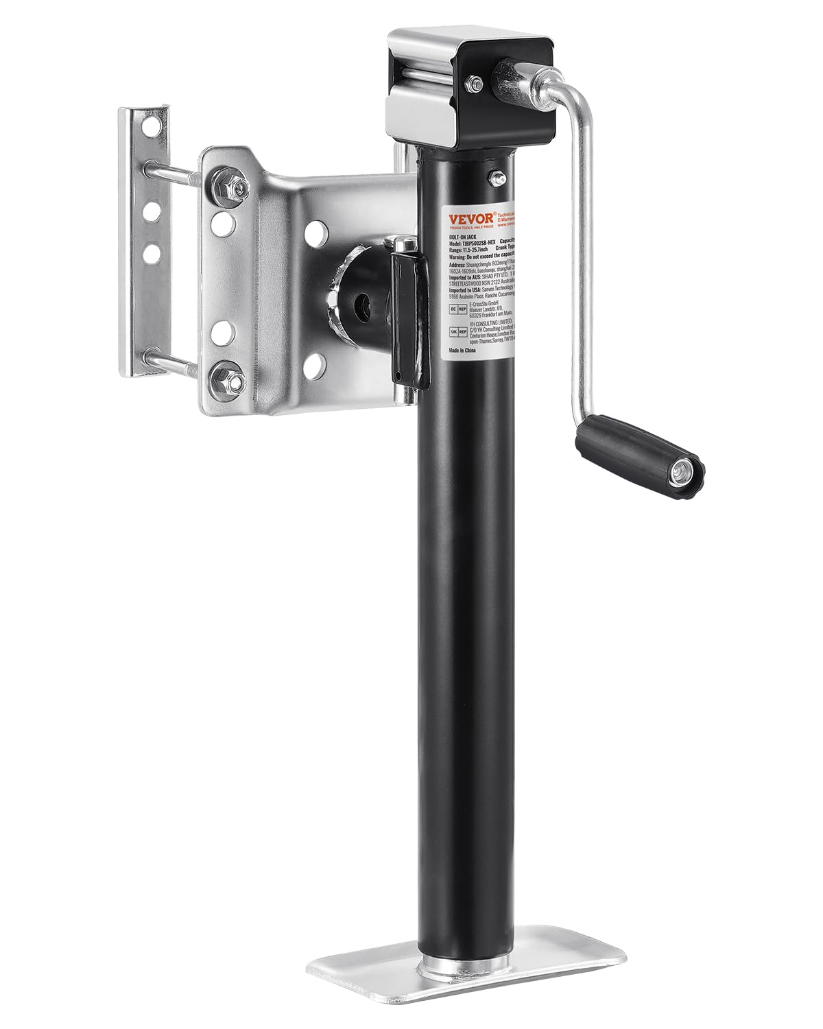 VEVOR Anhängerheber – Tragfähigkeit 2267 kg, Hub 290–655 mm, schraubbar an der Anhängerdeichsel