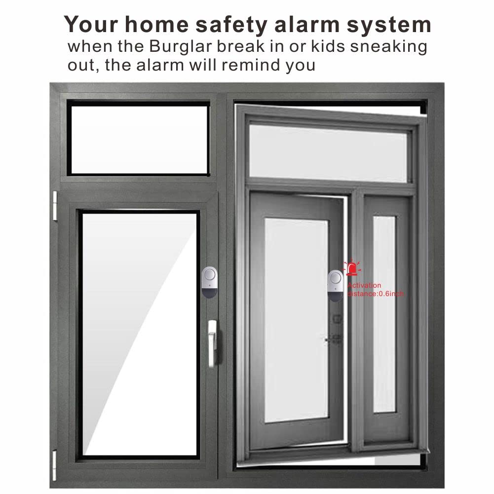 Sensores de alarma de ventana, alarmas de puerta para seguridad de niños, seguridad en el hogar para piscina, alarma antirrobo, alarma abierta para pacientes con demencia (paquete de 10)