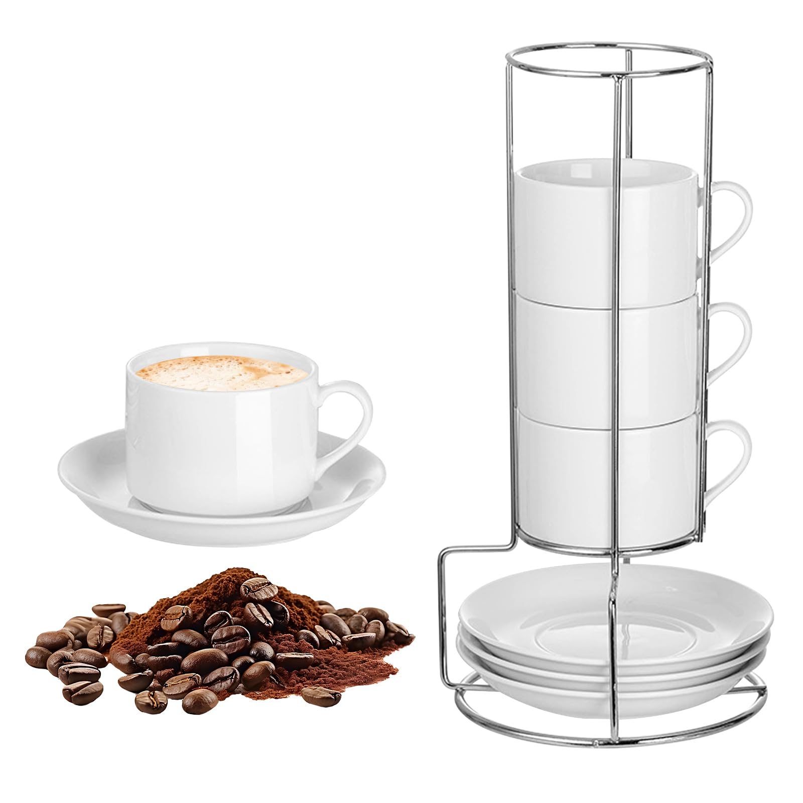 Tasse Cafe Vente En Gros De Tasses à Café En Céramique, Cappuccino, Expresso, Latte Avec Soucoupe, Ensemble De Tasses à Expresso Avec Plusieurs Tailles Tasse A Cafe Avec Support