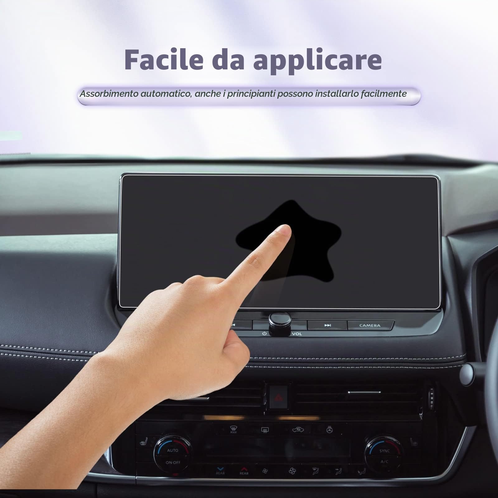 Pellicola Protettiva per Navigatore 9H Antigraffio Vetro Temperato Compatibile con Nissan Qashqai J12 X-Trail T33 e-POWER 2022-2025 2026 NissanConnect 12,3 Pollici