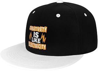 Creativety is Like Electricity Snapback Hat for Men Women Baseball Cap Trucker Flat Bill Hats Dad Caps