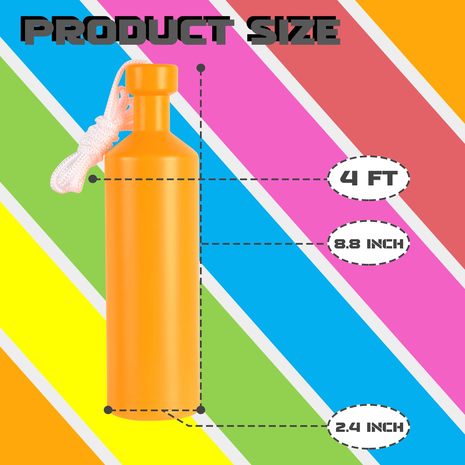 Highwild Plastic Bottle Targets for Shooting - 6 Neon Bottles with Hanging Rope - Includes Foldable Storage Rack - Ideal for Indoor and Outdoor Training (Orange/Green/Pink)