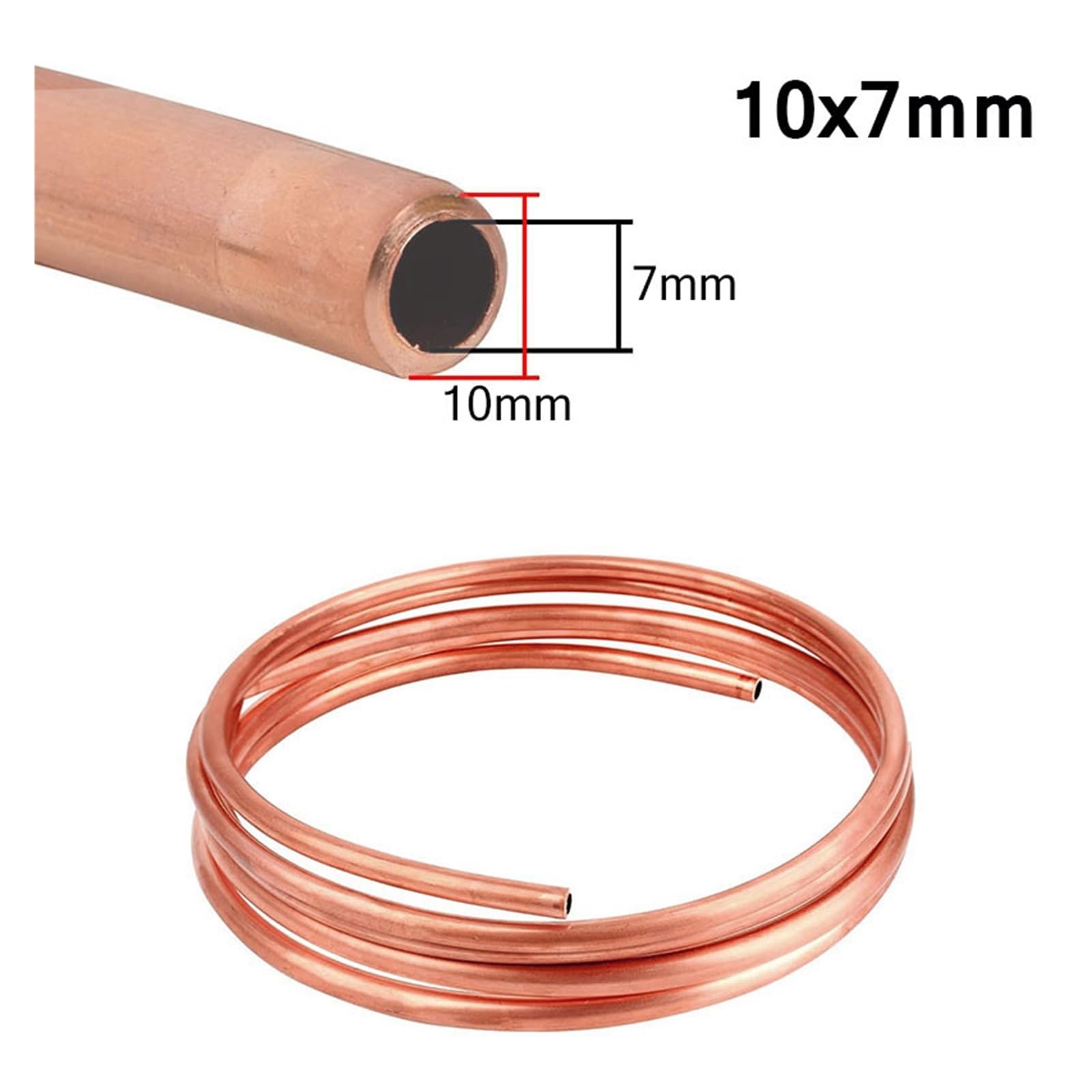 Alambre de cobre Cobres de bobina tubo cobre blando 1M | Tubo De Alambre, Aire Acondicionado, Enfriamiento, Manualidades De Bricolaje(10x7mm)
