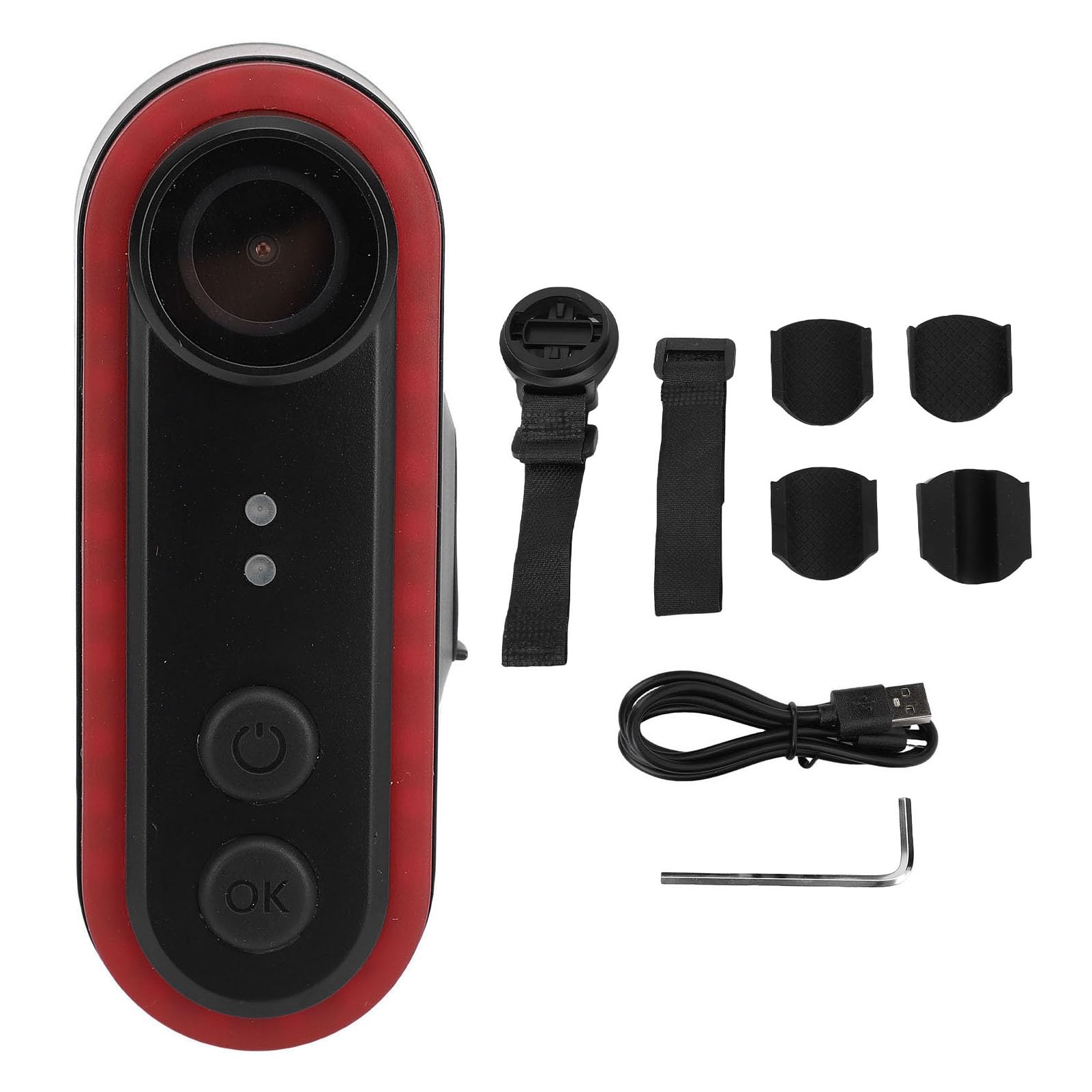 CHICIRIS Rowerowa Kamera z Roweru 1080p z światłem Ogonowym szerokość 150 Stopni Kąt Kątowy Sport Kamera IPX6 Wodna Woda Powodowa 3500 MAh (64GB)