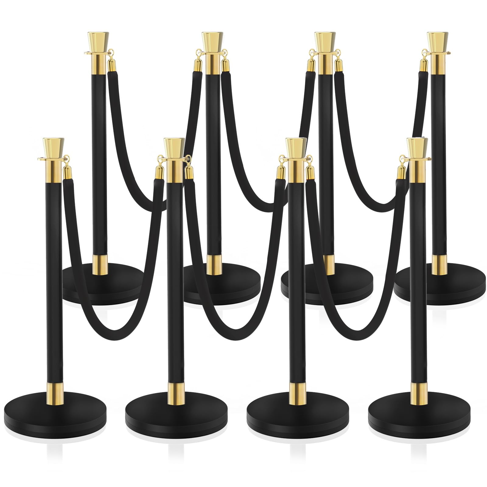 Crowd Control Stanchion, Waterproof and Rustproof Stanchion Set for Theater Hotels Clubs Museums, 8PCS