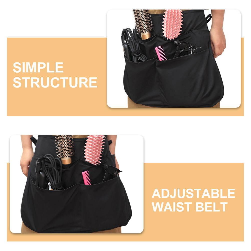 Beaupretty Haircut Apron with Adjustable Waist Belt Multipocket Design Hairdresser Tool Organizer for Salon Barber Shop - Image 2